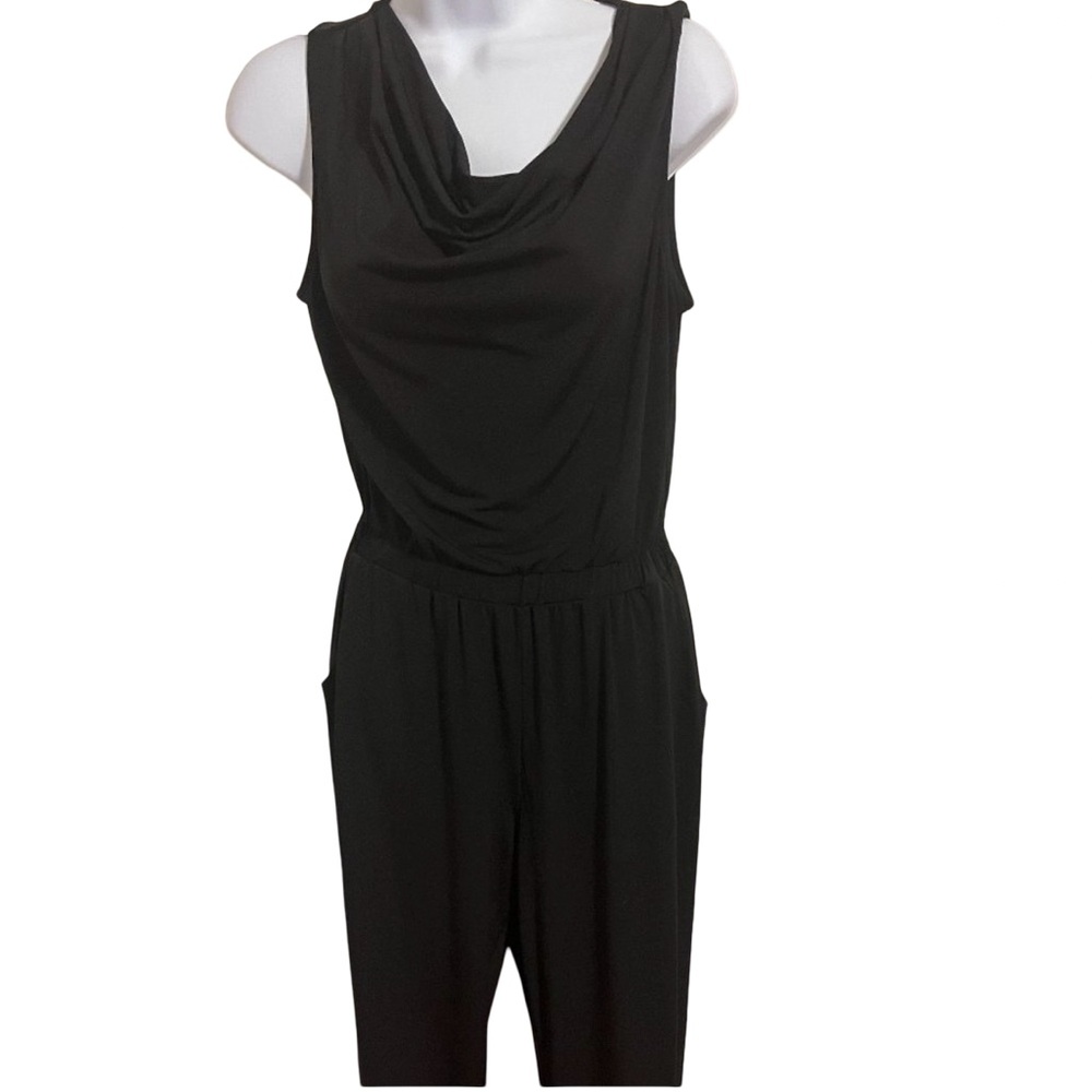 Elegant black draped jumpsuit